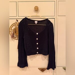 a new day Black Open-Knit Cardigan